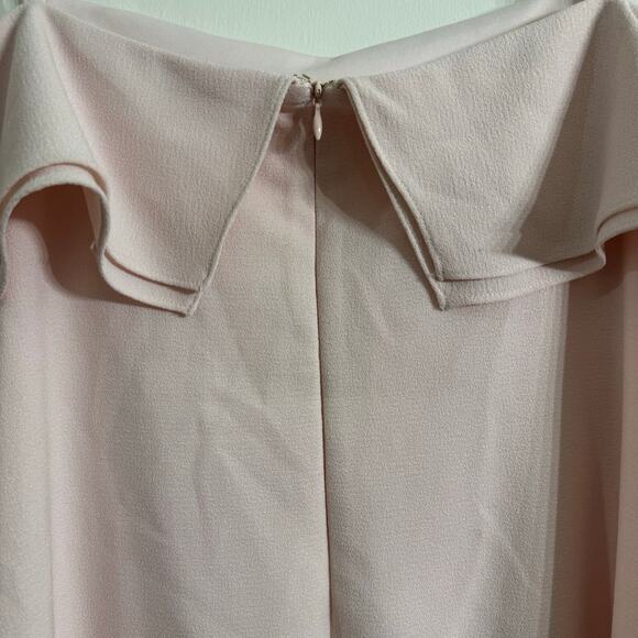 Karl Lagerfeld Paris Blush Pink Ruffle Neckline Dress Size 14 - Picture 8 of 11